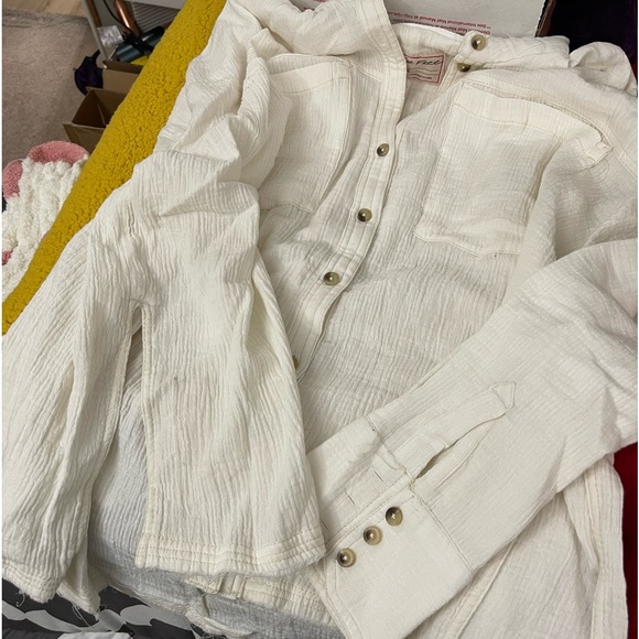 Free People We the Free Oversized Cardiff Top Optic White XS NWT - Picture 10 of 16